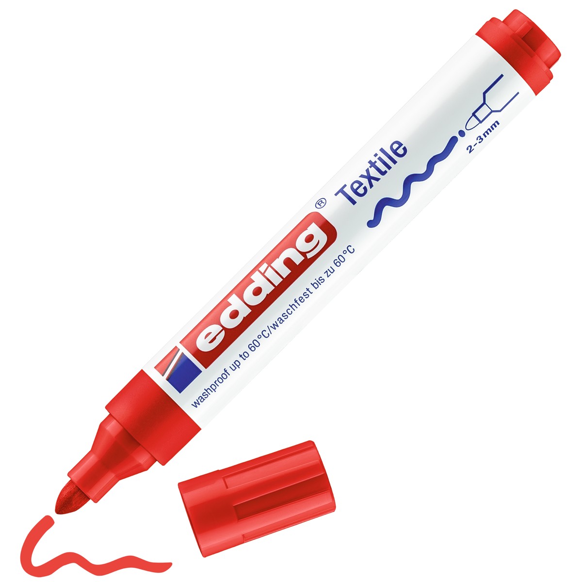 edding 4500 textile pen - 2 tot 3 mm - rood