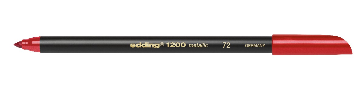 edding 1200 colour pen metallic - 1 tot 3 mm - rood