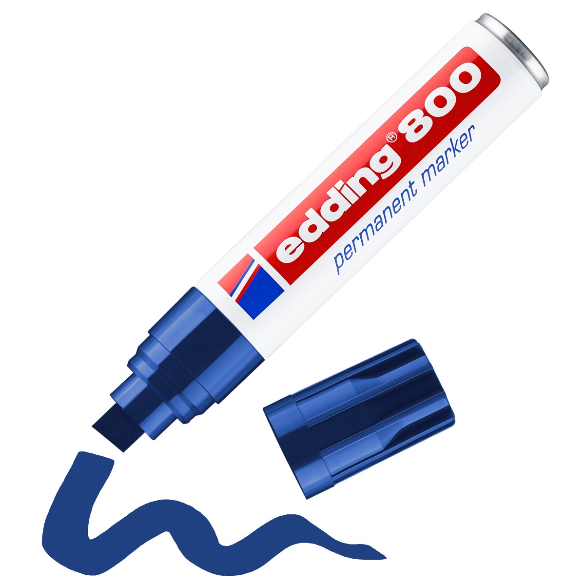 edding 800 permanent marker - beitelpunt - 4 tot 12 mm - blauw