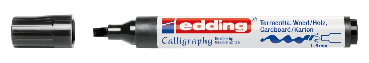 edding 1455 calligraphy pen flexible - zwart