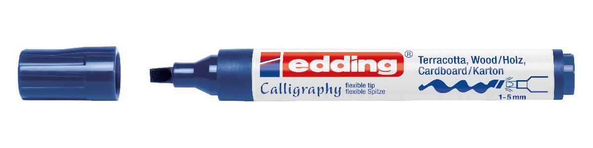 edding 1455 calligraphy pen flexible - staalblauw
