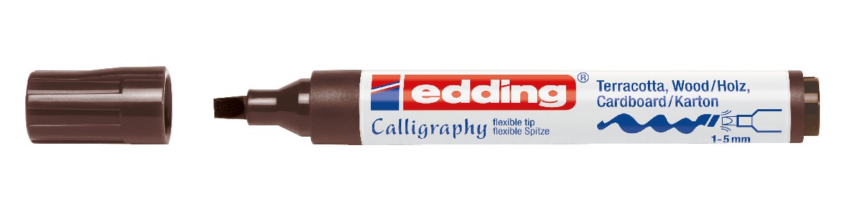 edding 1455 calligraphy pen flexible - donkerbruin