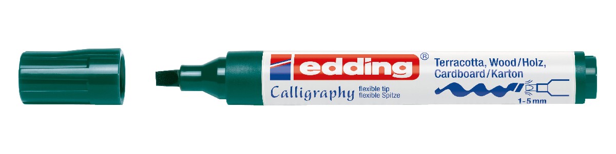 edding 1455 calligraphy pen flexible - flesgroen