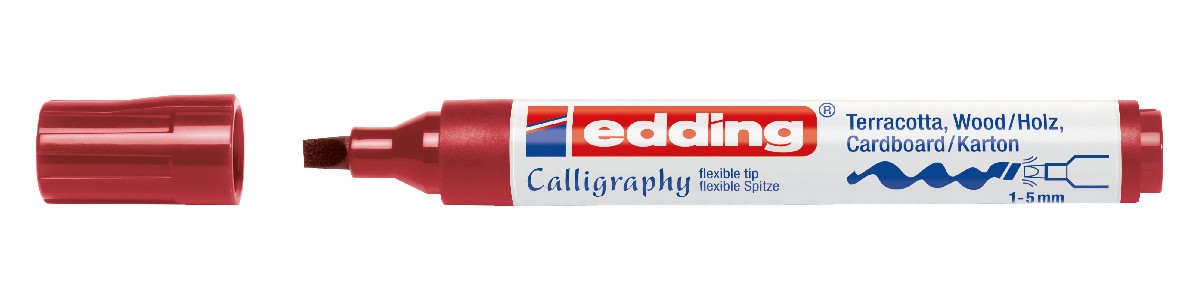 edding 1455 calligraphy pen flexible - karmijn