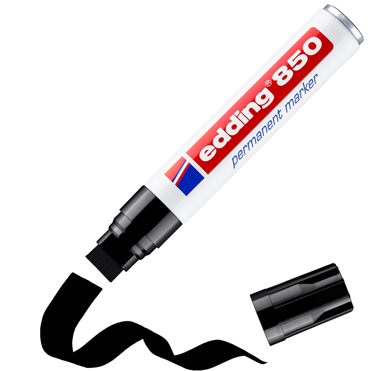 edding 850 permanent marker - beitelpunt - 5 tot 15 mm - zwart
