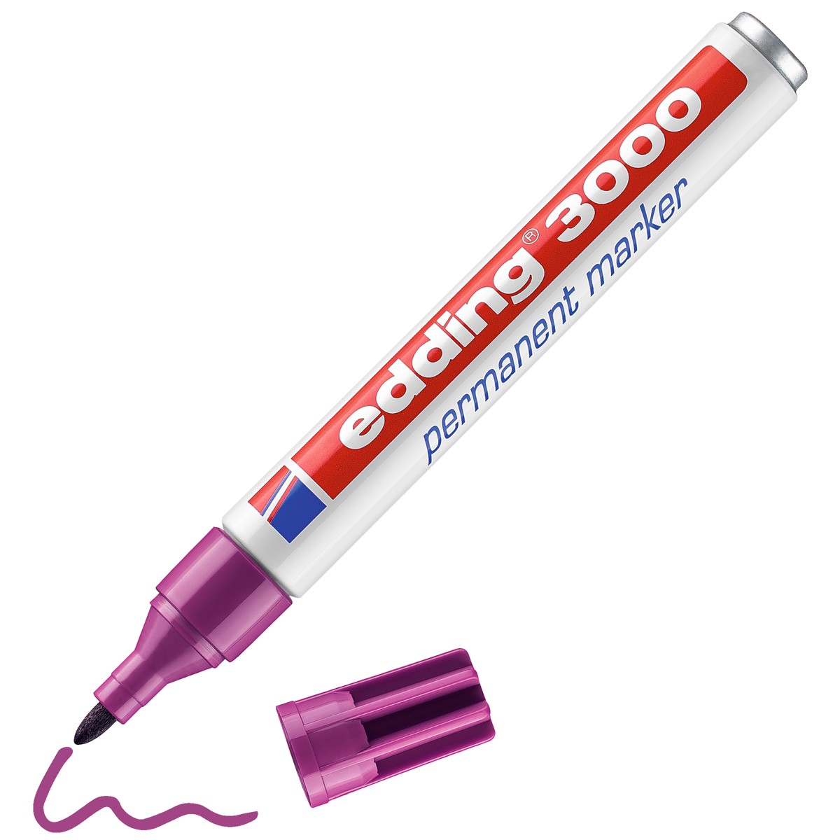edding 3000 permanent marker - 1,5 tot 3 mm - rood/violet