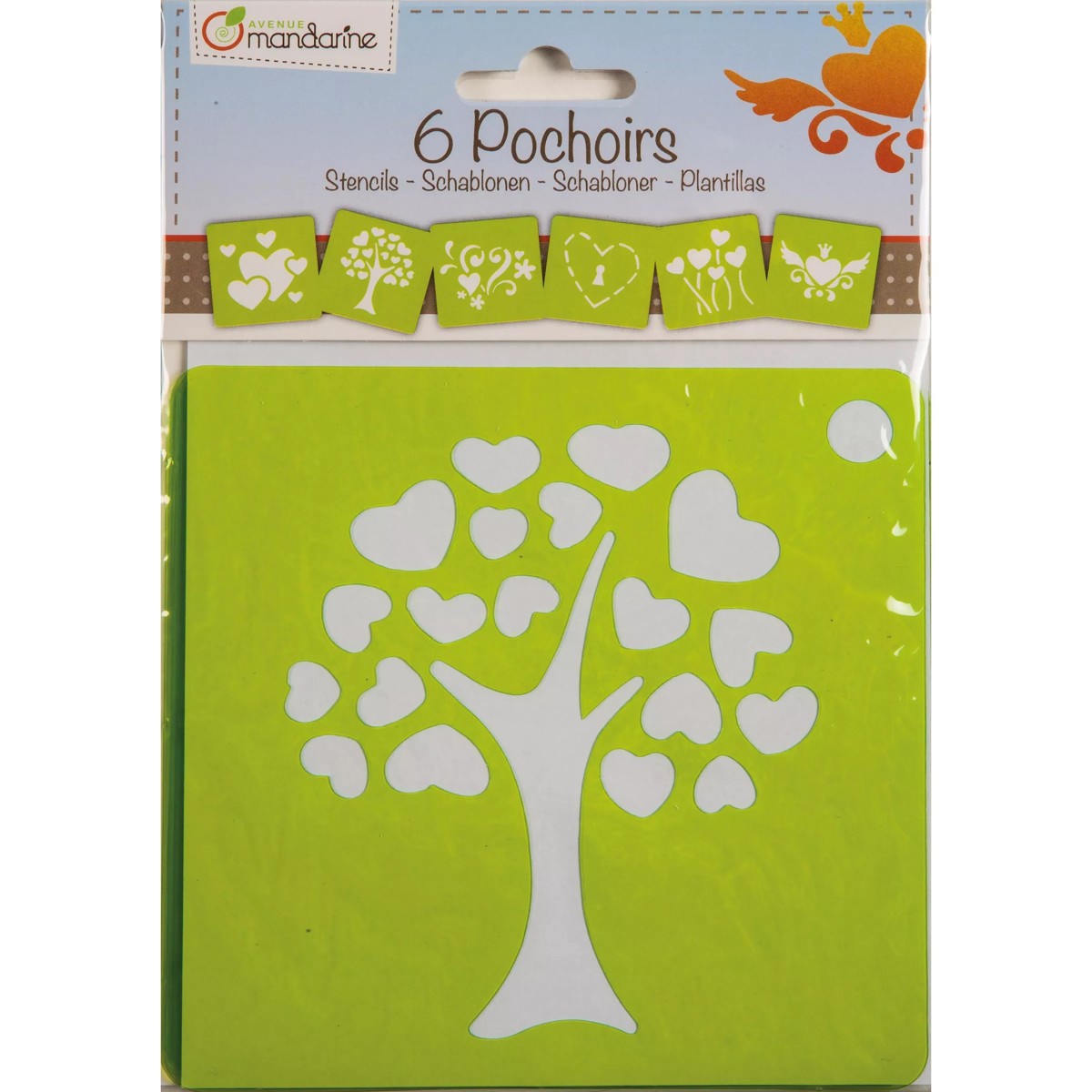 Sjablonen - 6 stuks - hartjes