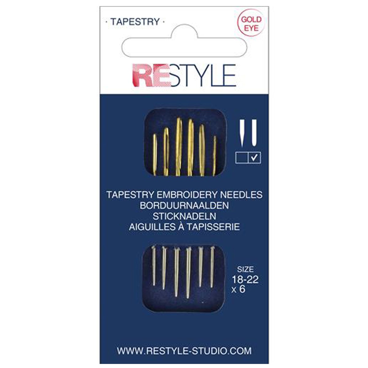 ReStyle borduurnaalden stomp - 6 stuks -#18-22 afbeelding