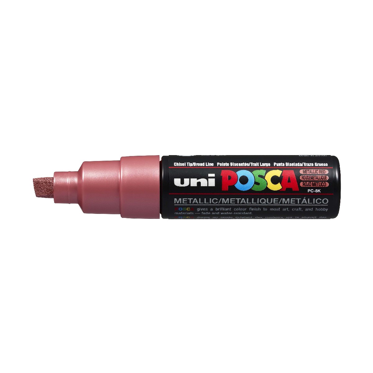 POSCA acrylmarker - beitelpunt PC-8K - 8 mm - metallic rood
