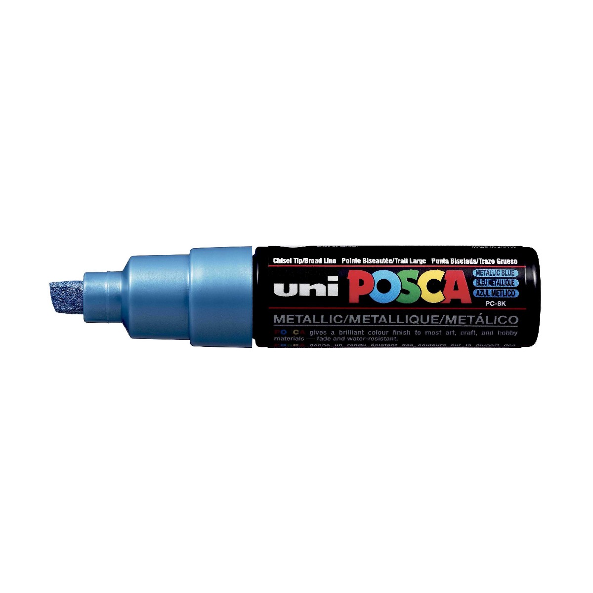 POSCA acrylmarker - beitelpunt PC-8K - 8 mm - metallic blauw