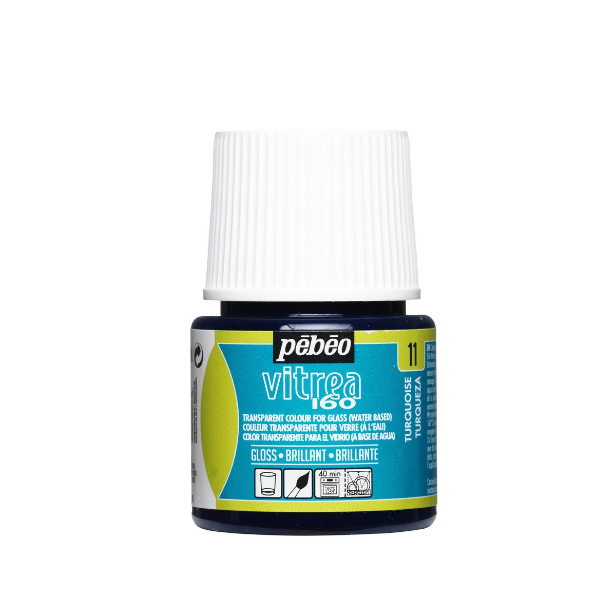 Glasverf - 45 ml - glans - turquoise