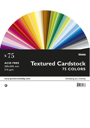 Gekleurd karton - textured - 30,5x30,5 cm - 75 vellen
