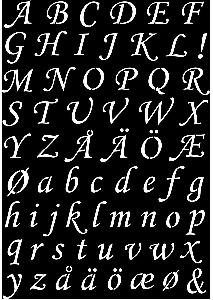 Sjabloon - alfabet - sierlijk