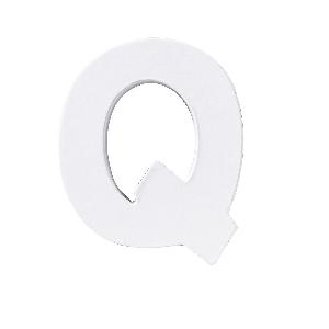 Letter karton Q- Wit 10 cm