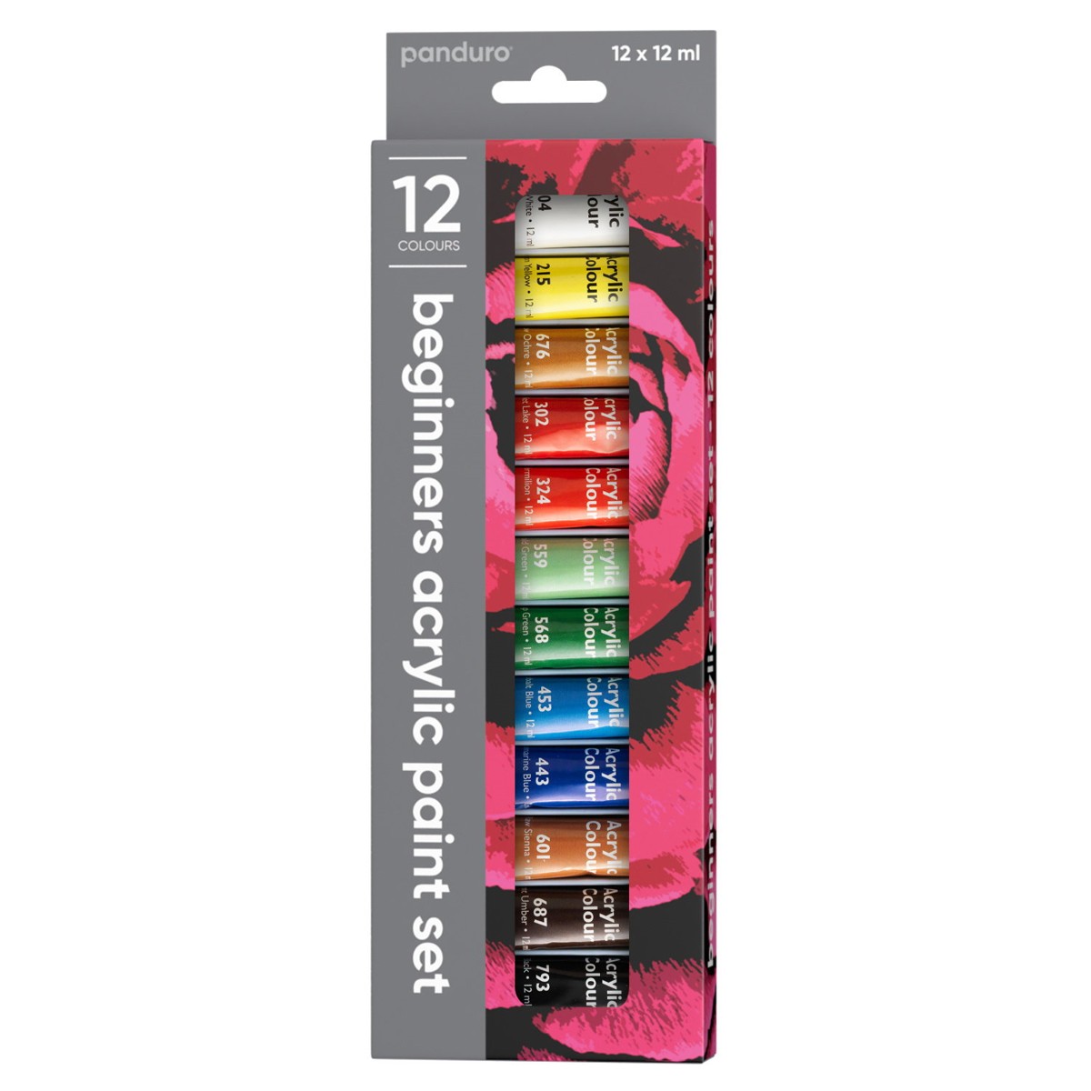 Panduro set acrylverf - 12x 12 ml