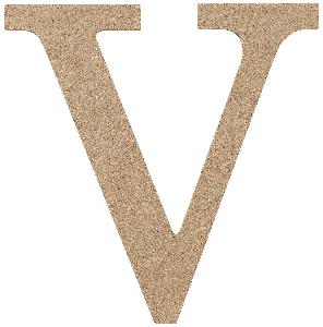 MDF letter V 15 cm afbeelding