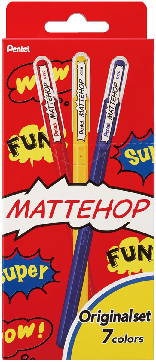 Pentel gelroller Mattehop set - Original