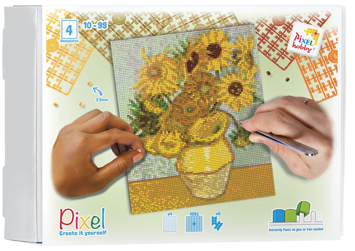 Pixelhobby set - 4 platen - Zonnebloemen