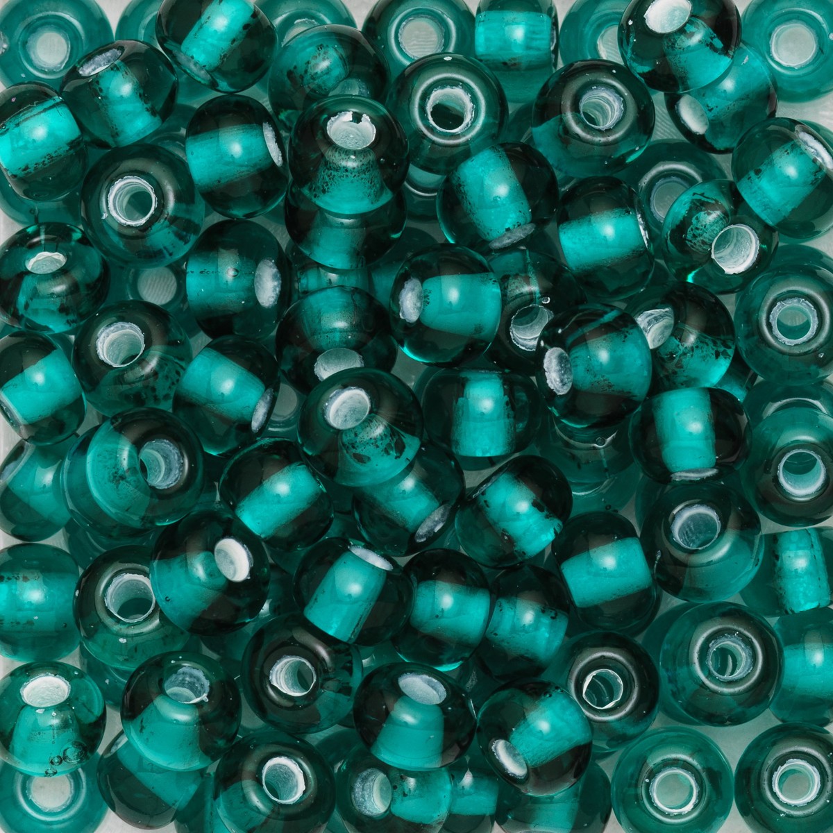 Rocailles - 6/0 - petrol witte kern