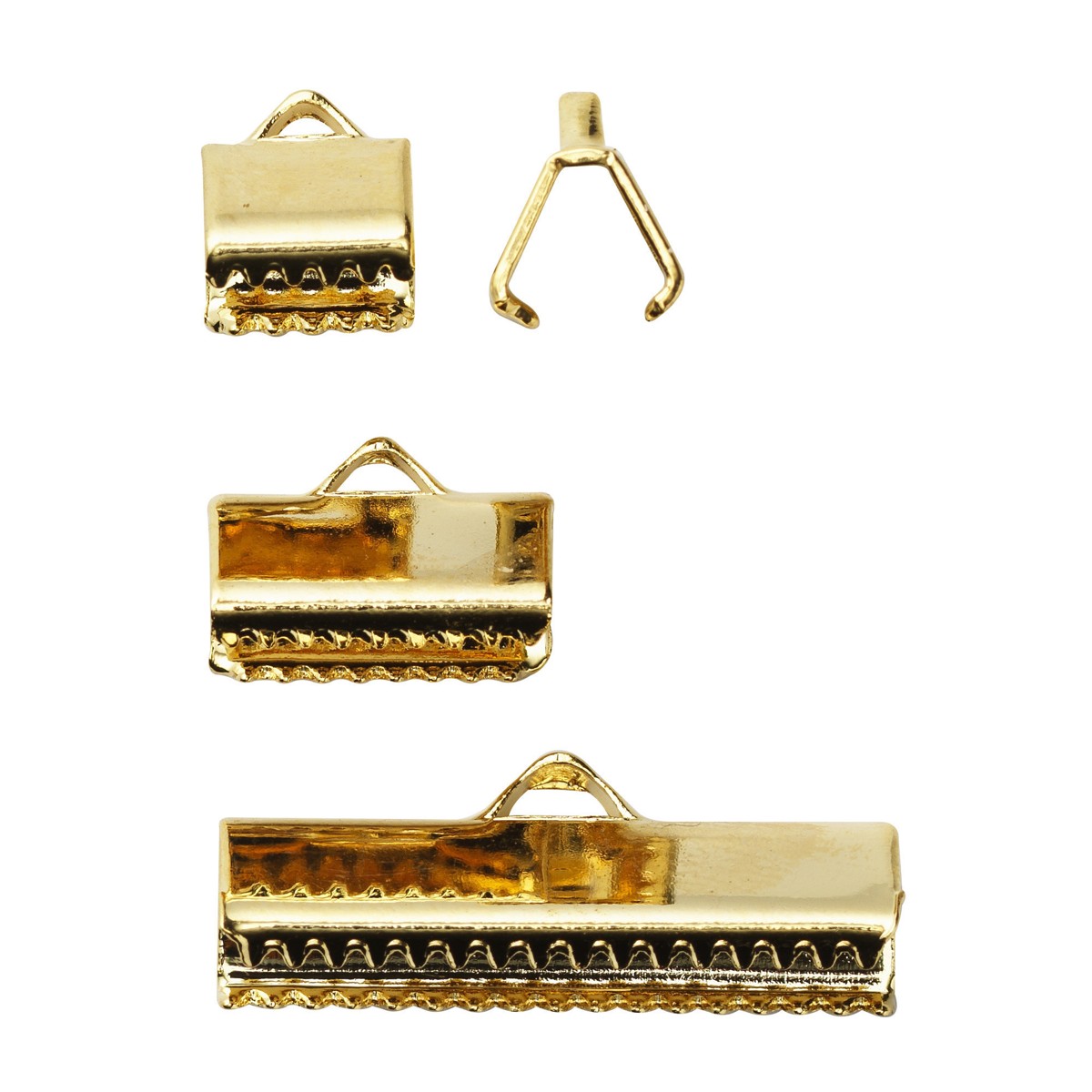 Koordklemmen - 5, 10 en 20 mm - goudkleurig