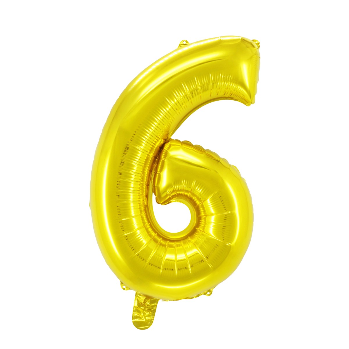 Cijferballon goudkleurig - 32 cm - 6