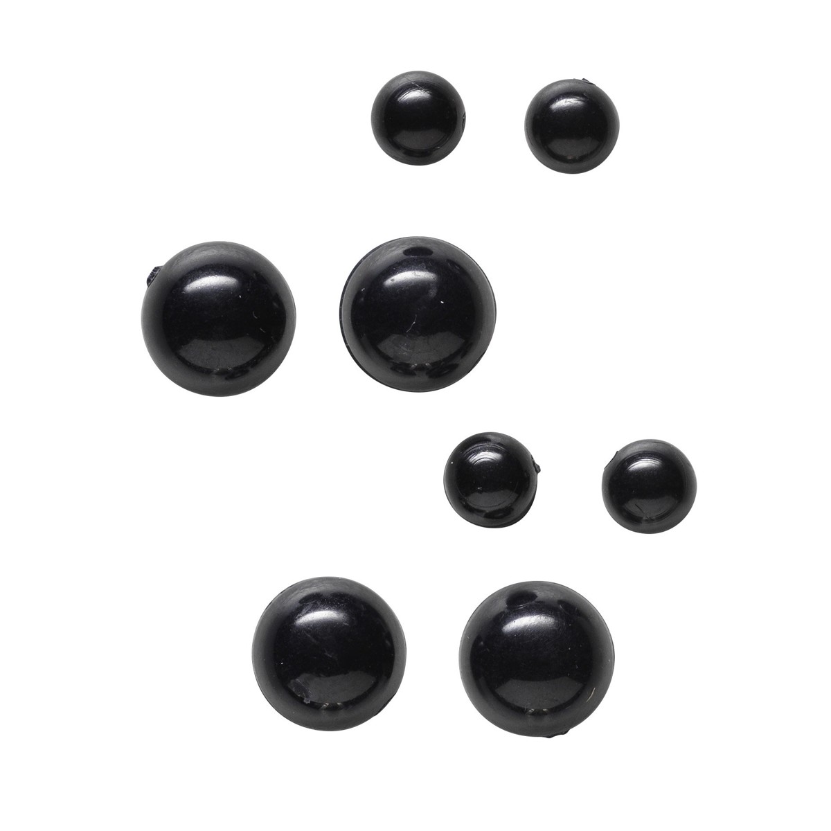 Zwarte kraalogen - 5 tot 8 mm