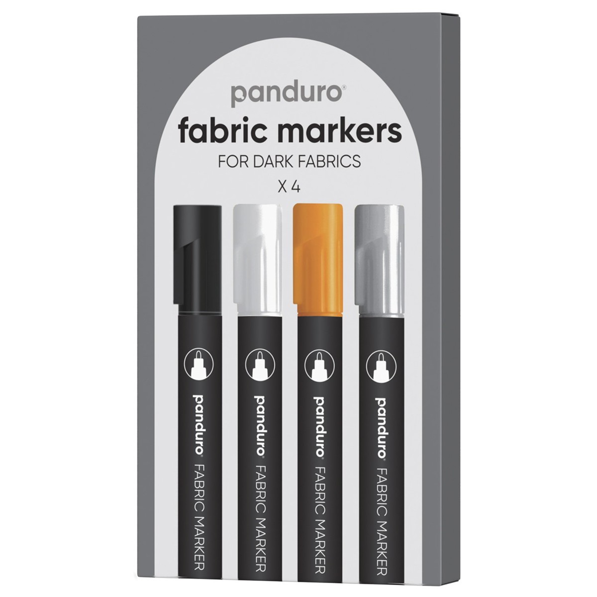 Panduro textielstiften set - 4 stuks - naturel en metallic