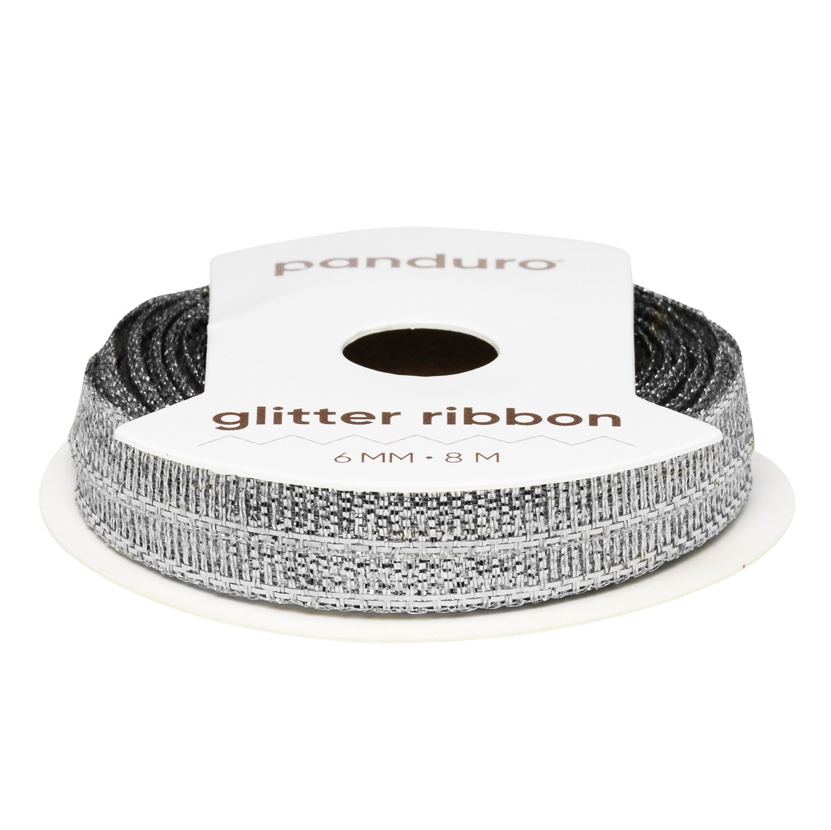 Lint - 6 mm - glitter zilver