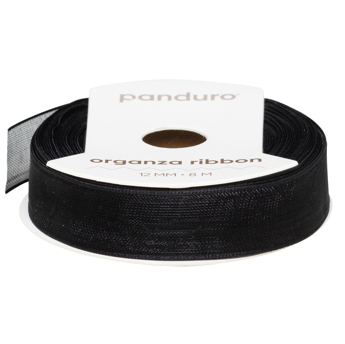 Organza lint - 12 mm - zwart