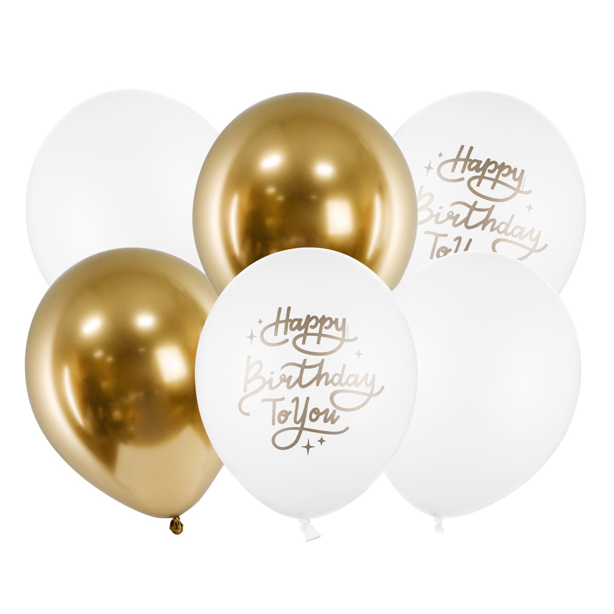Ballonnen - 30 cm - 6 stuks - birthday goud