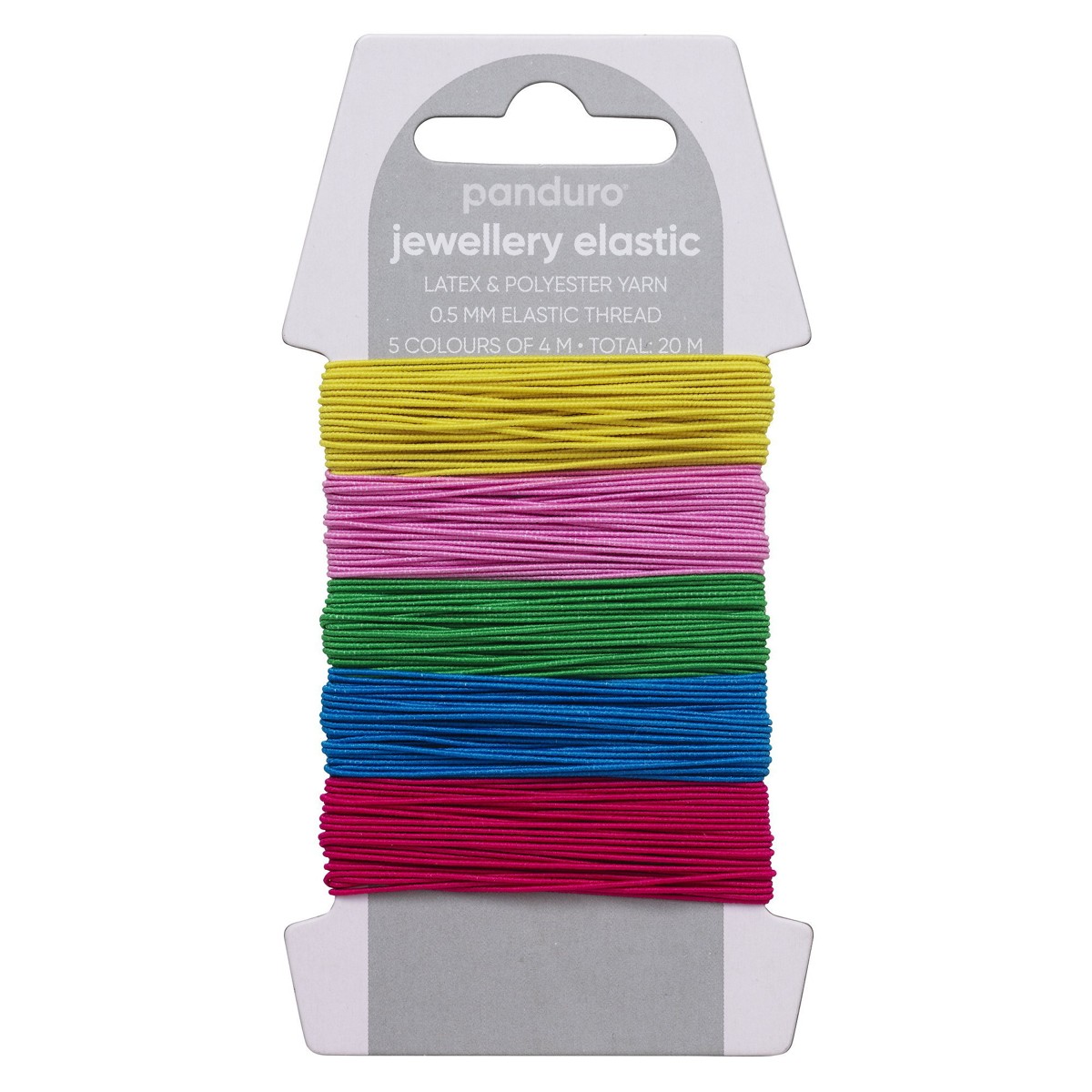 Elastisch koord - 5x 4 meter - Happy