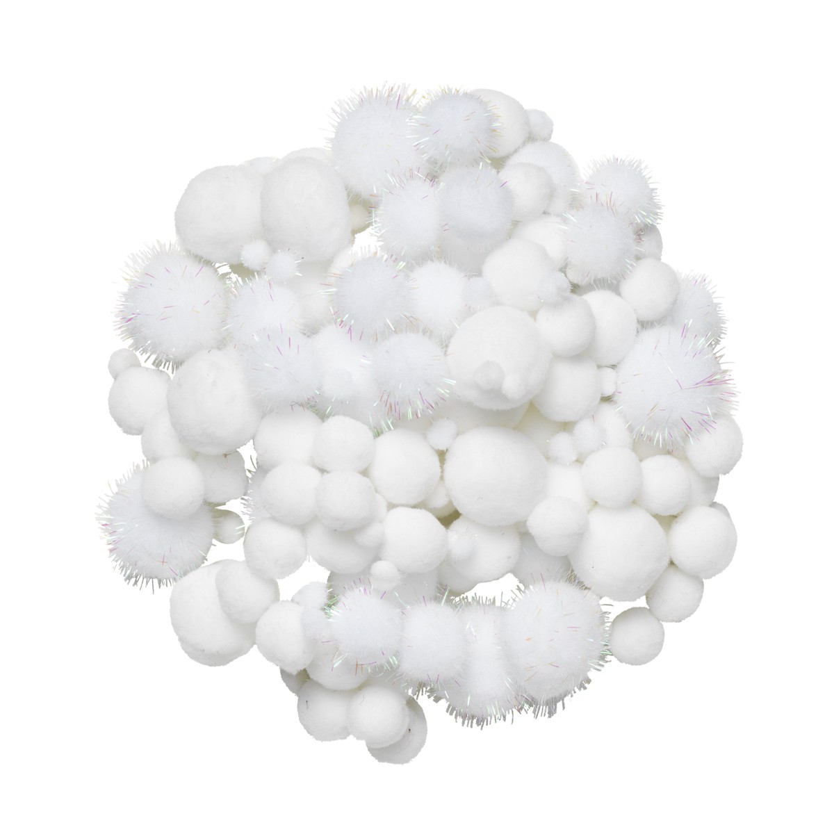 Pompons - 150 stuks - wit