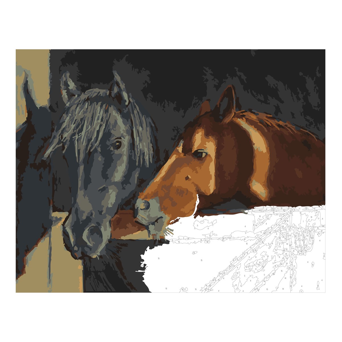 Schilderen op nummer - paarden