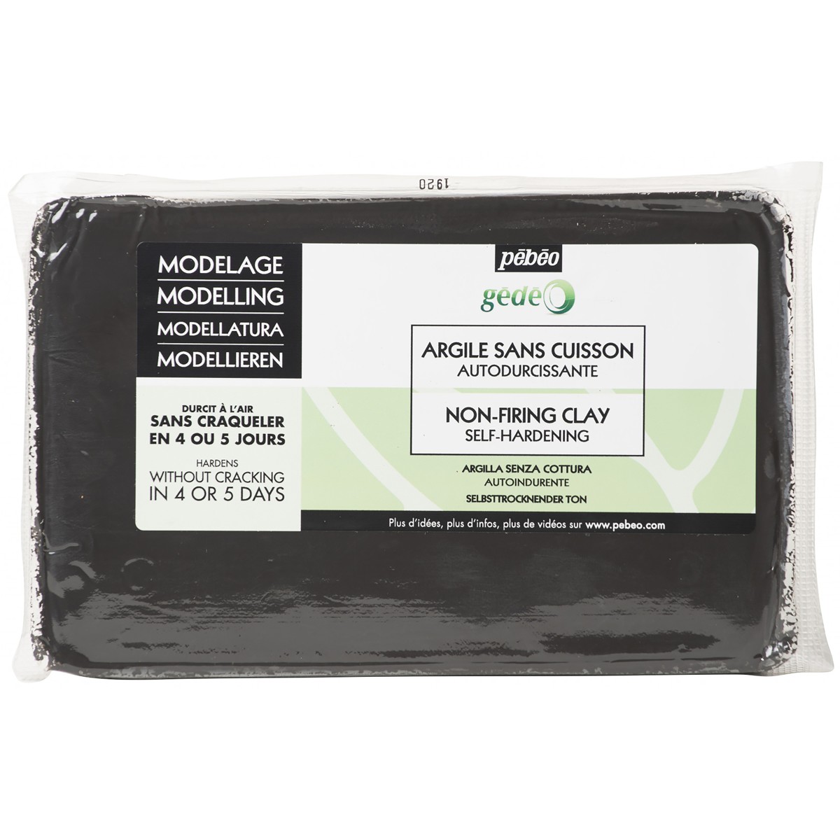 Luchtdrogende klei - 1,5 kg - zwart