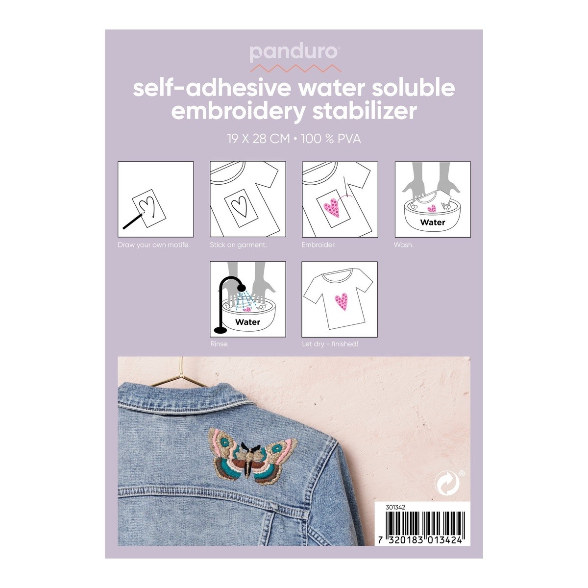 Wateroplosbaar borduurpapier - zelfklevend