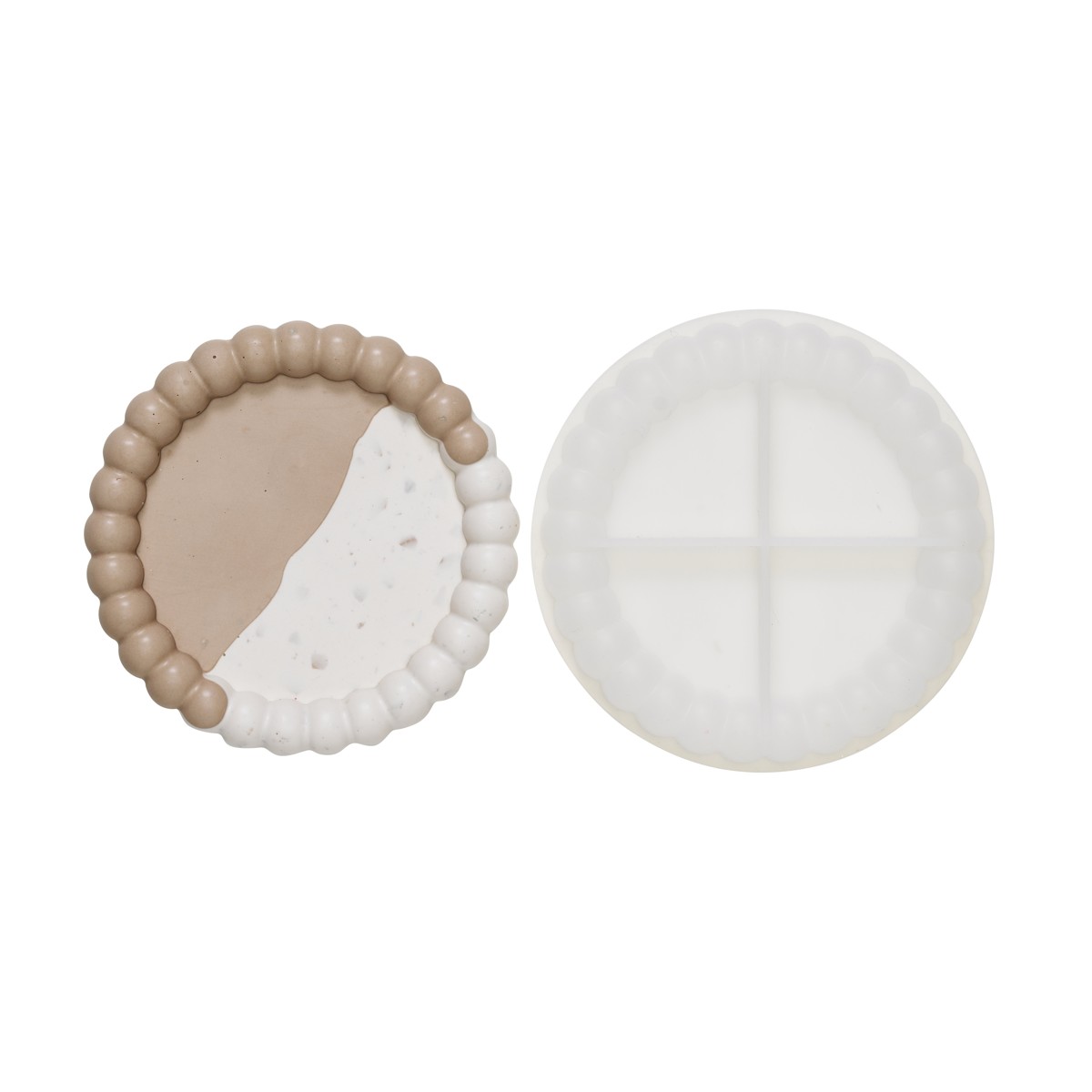 Siliconen gietmal - onderzetter met bubbelrand afbeelding