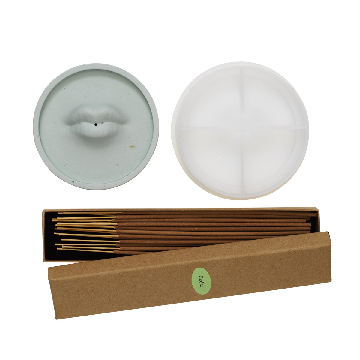 Siliconen gietmal - wierookhouder + wierook afbeelding