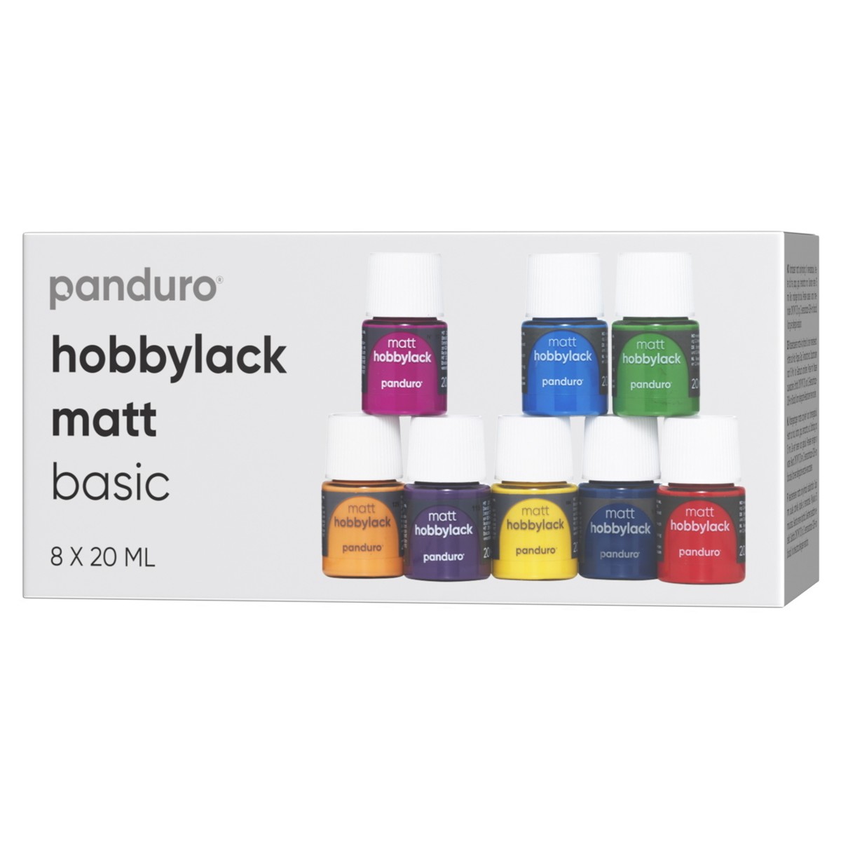 Hobbylak mat set - 8x 20 ml - basis