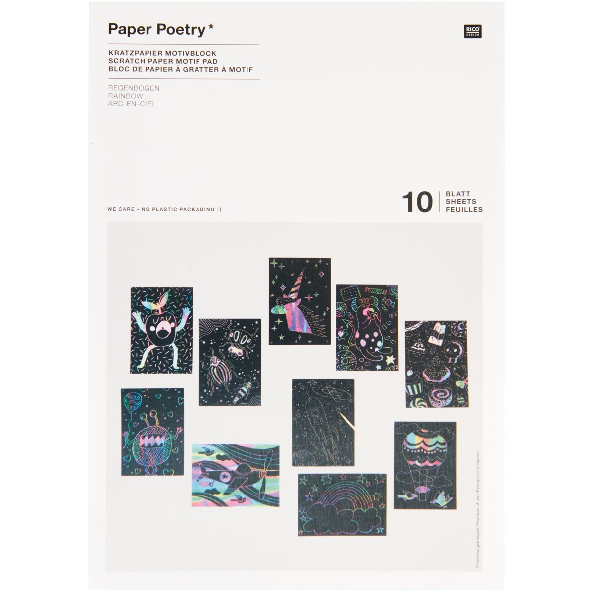 Magisch krasblok - A5 - 10 vellen - regenboog afbeelding