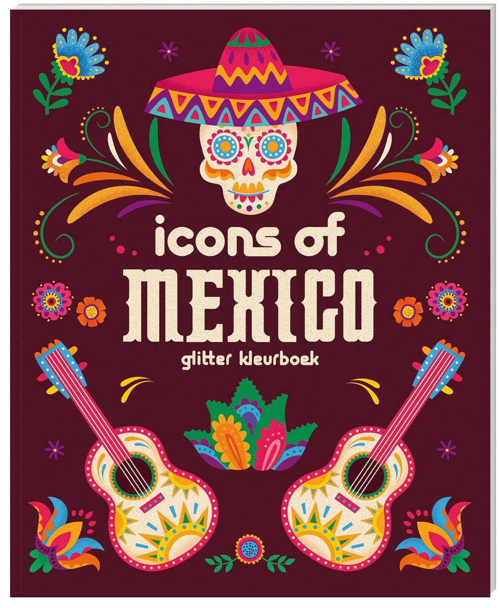 Kleurboek - glitterkleurboek - Icons of Mexico