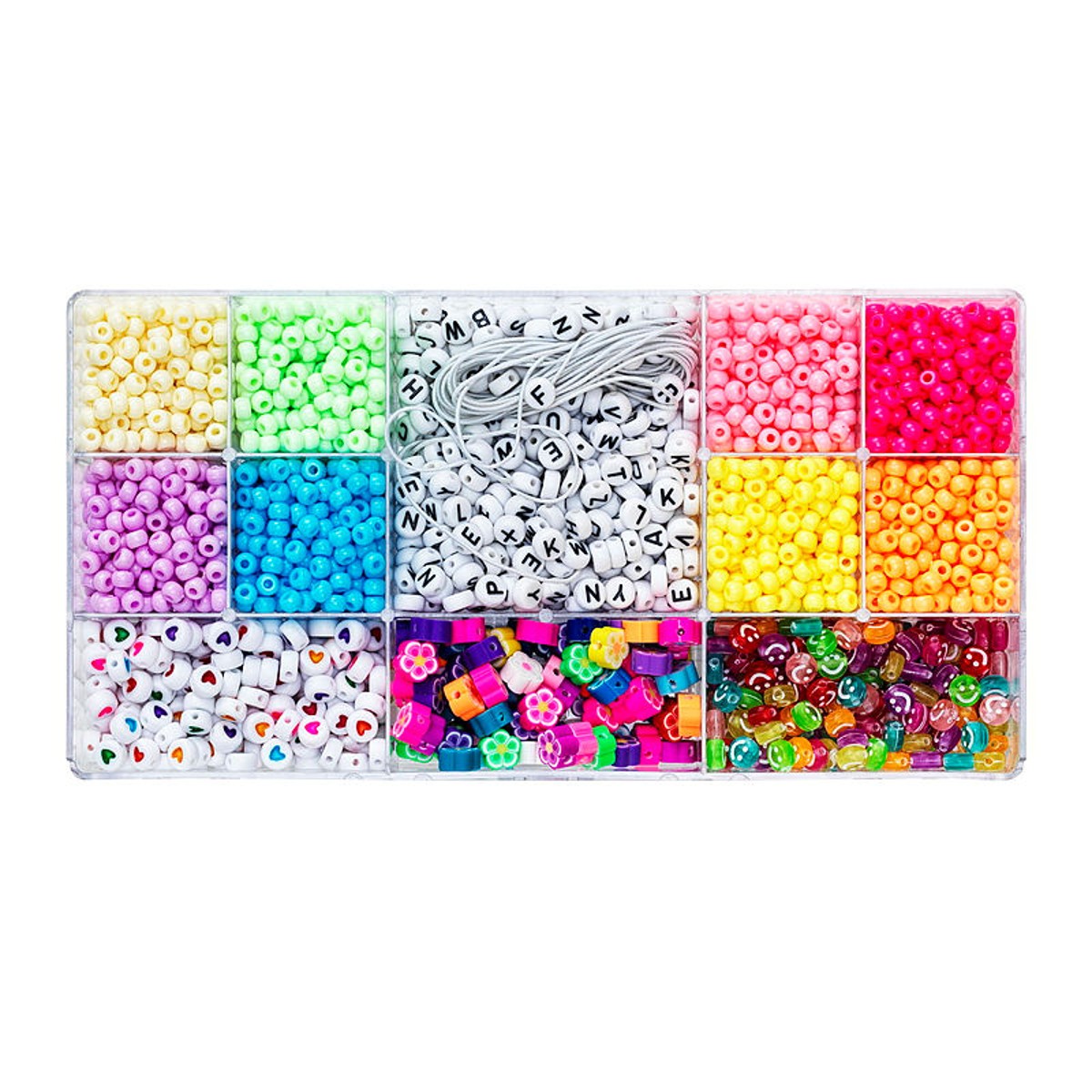Kralenmix - rainbowset met letterkralen