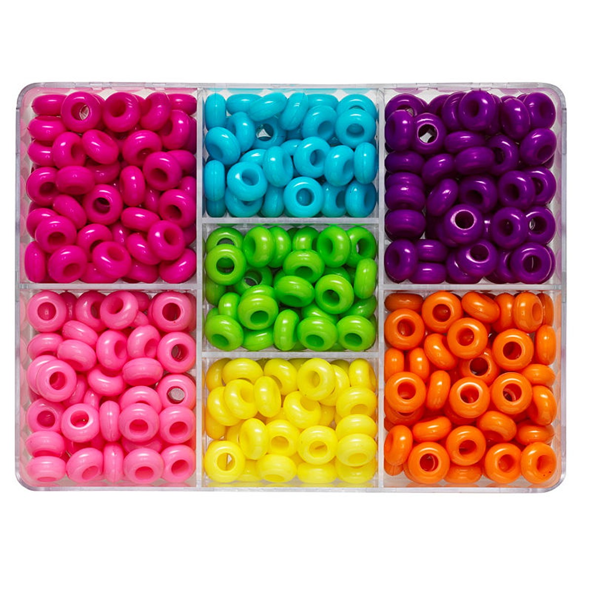 Kralenmix - ronde platte kralen - rainbow