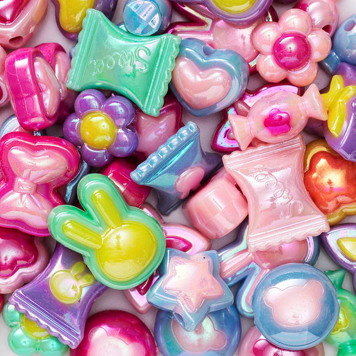 Kralenmix - kawaii&candy - holografisch