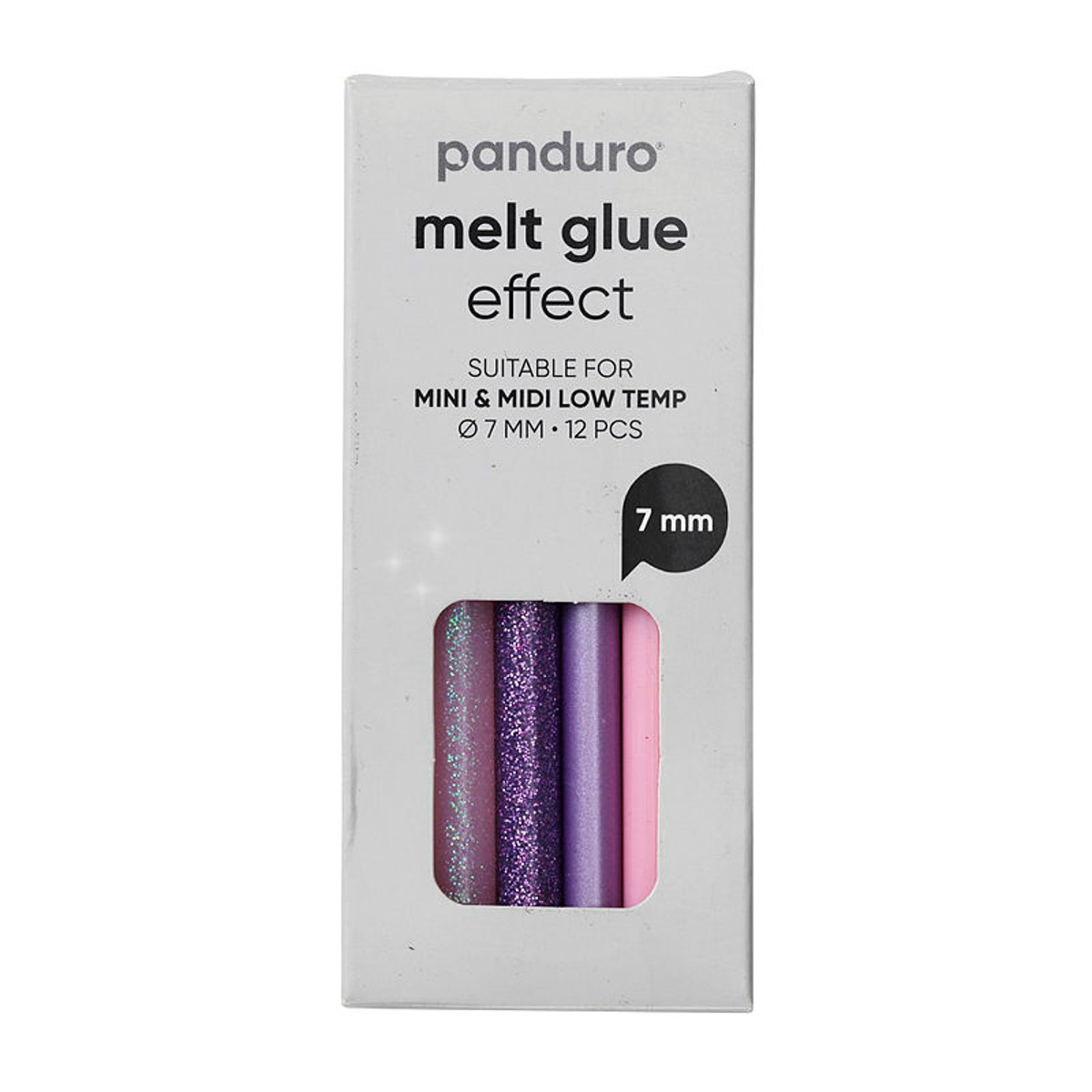 Lijmsticks voor lijmpistool - lage temperatuur - 7 mm - 12 stuks - roze & paars