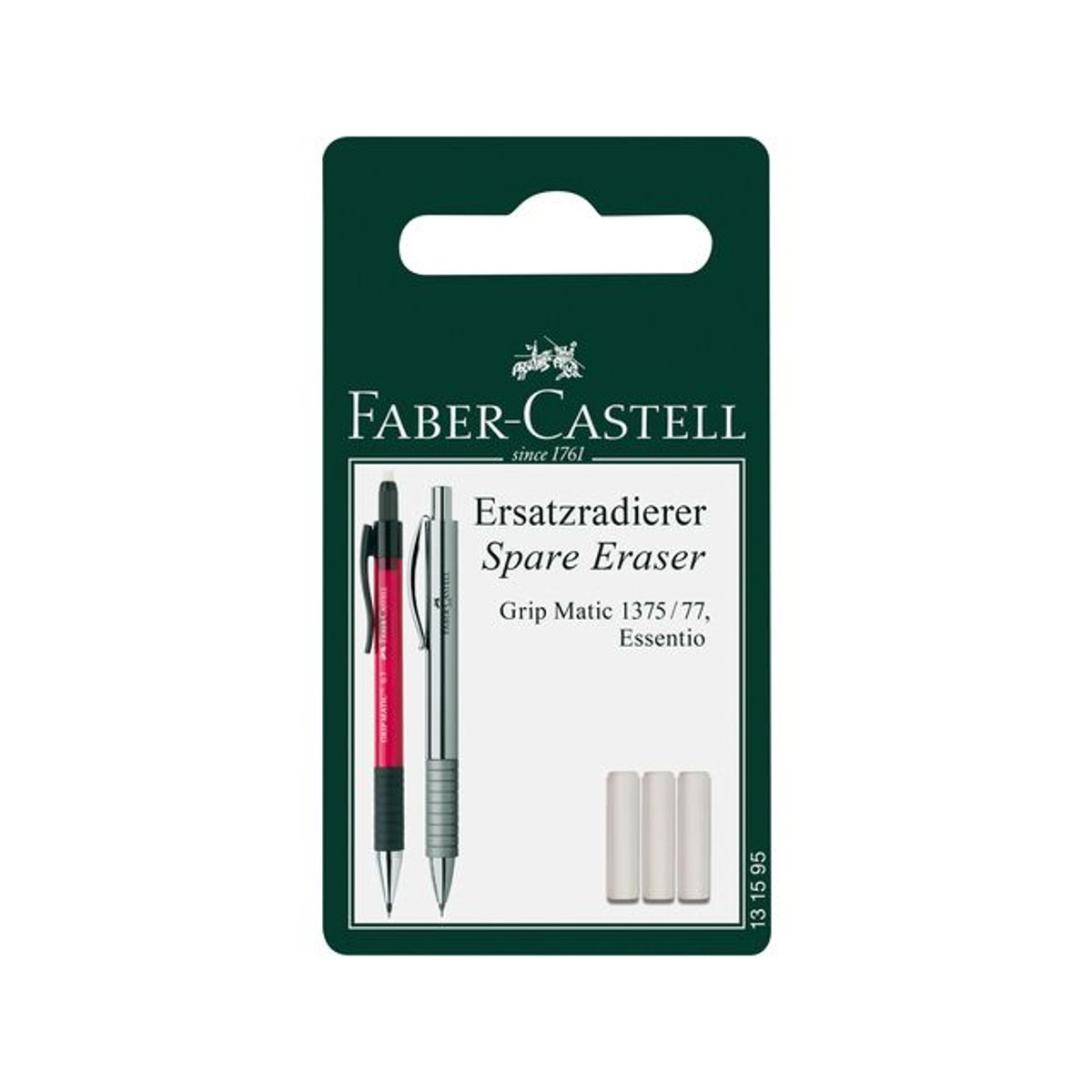Faber-Castell Grip-Matic vulpotlood - reservegum - 3 stuks