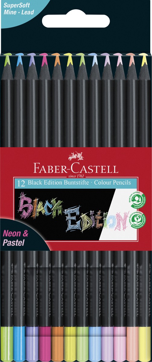 Faber-Castell Black Edition kleurpotloden - 12 stuks