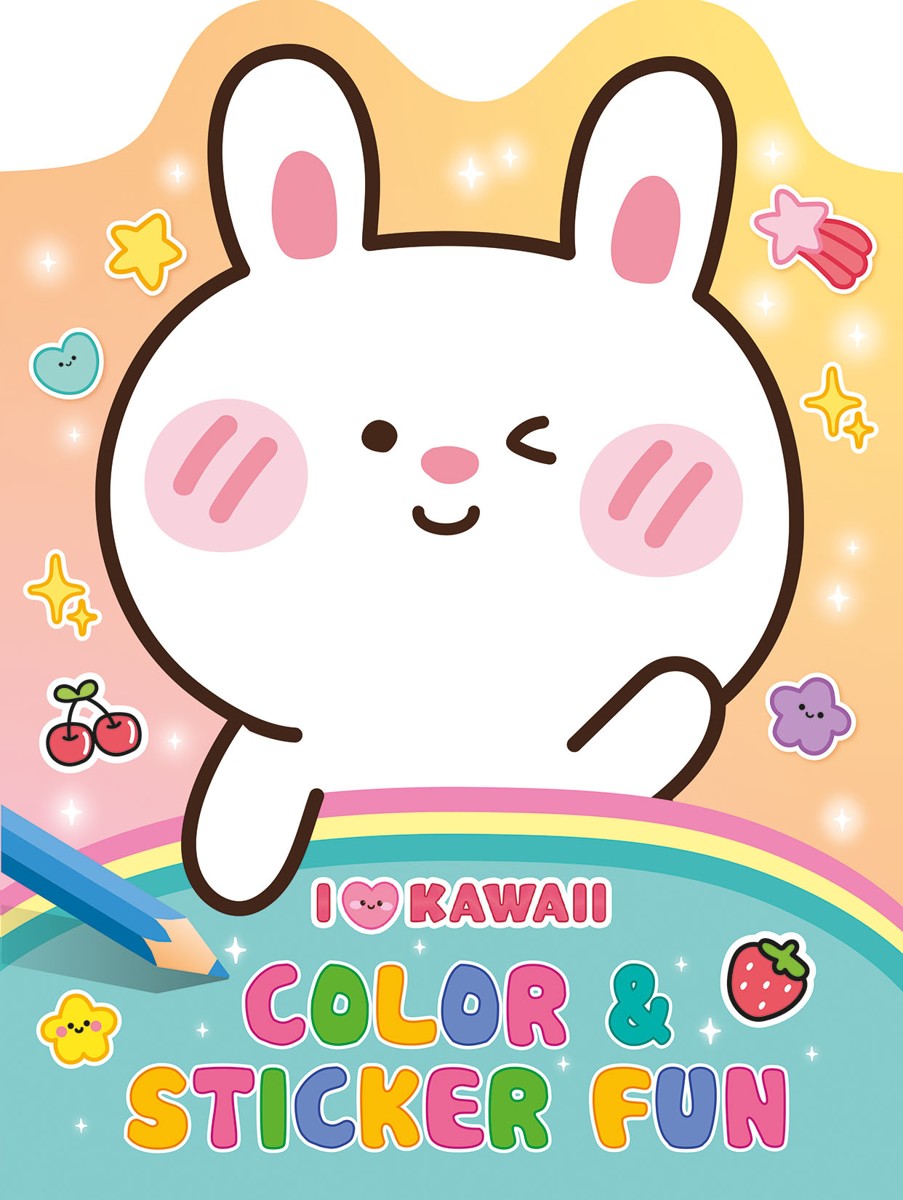 Kleurboek - kleuren en stickeren - kawaii