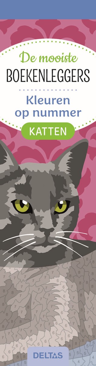Kleurboek - boekenleggers - kleuren op nummer - katten