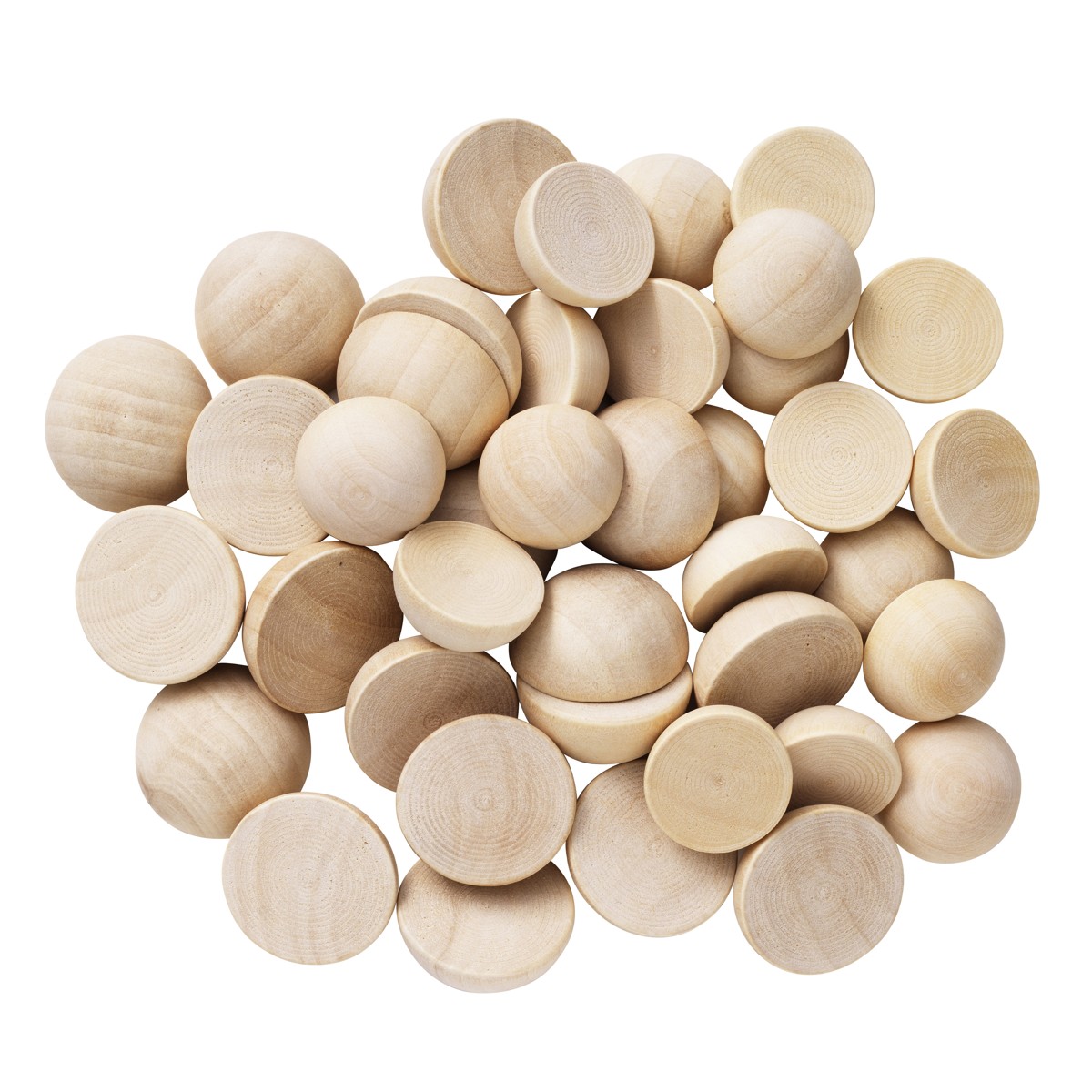 Houten ballen half - 40 stuks