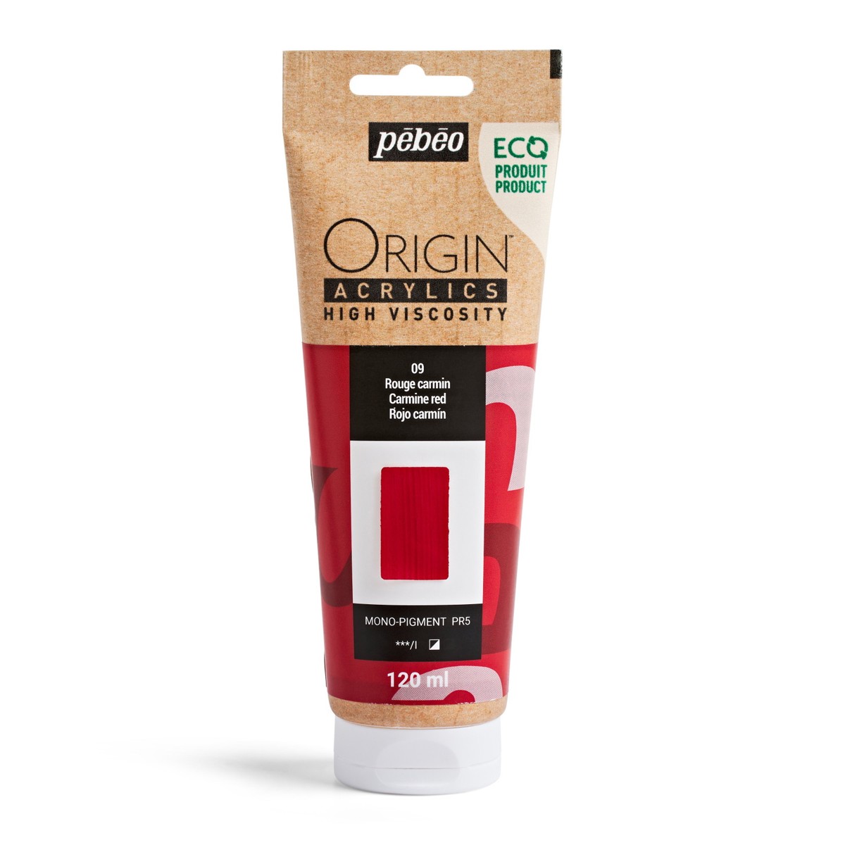 Pebeo Origin Acrylics - 120 ml - 09 Carmine Red